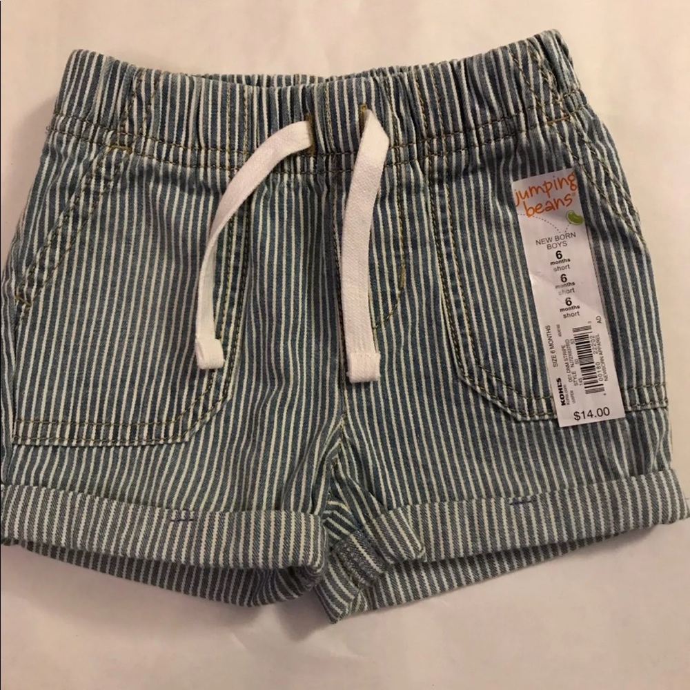 Boys Denim railroad Striped Shorts 6 Months